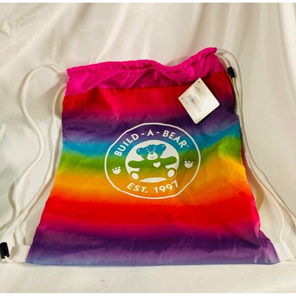 Build -A-Bear Rainbow Toy Bear Carrier Drawstring Bag - Picture 1 of 3
